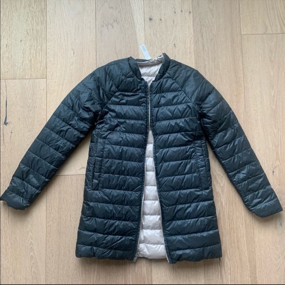 Athleta Jackets \u0026 Coats | Athleta Reversawarm Down Coat | Color: Gray/Tan | Size: S | Arocchi3's Closet